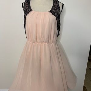 Blush and lace Maurice’s dress